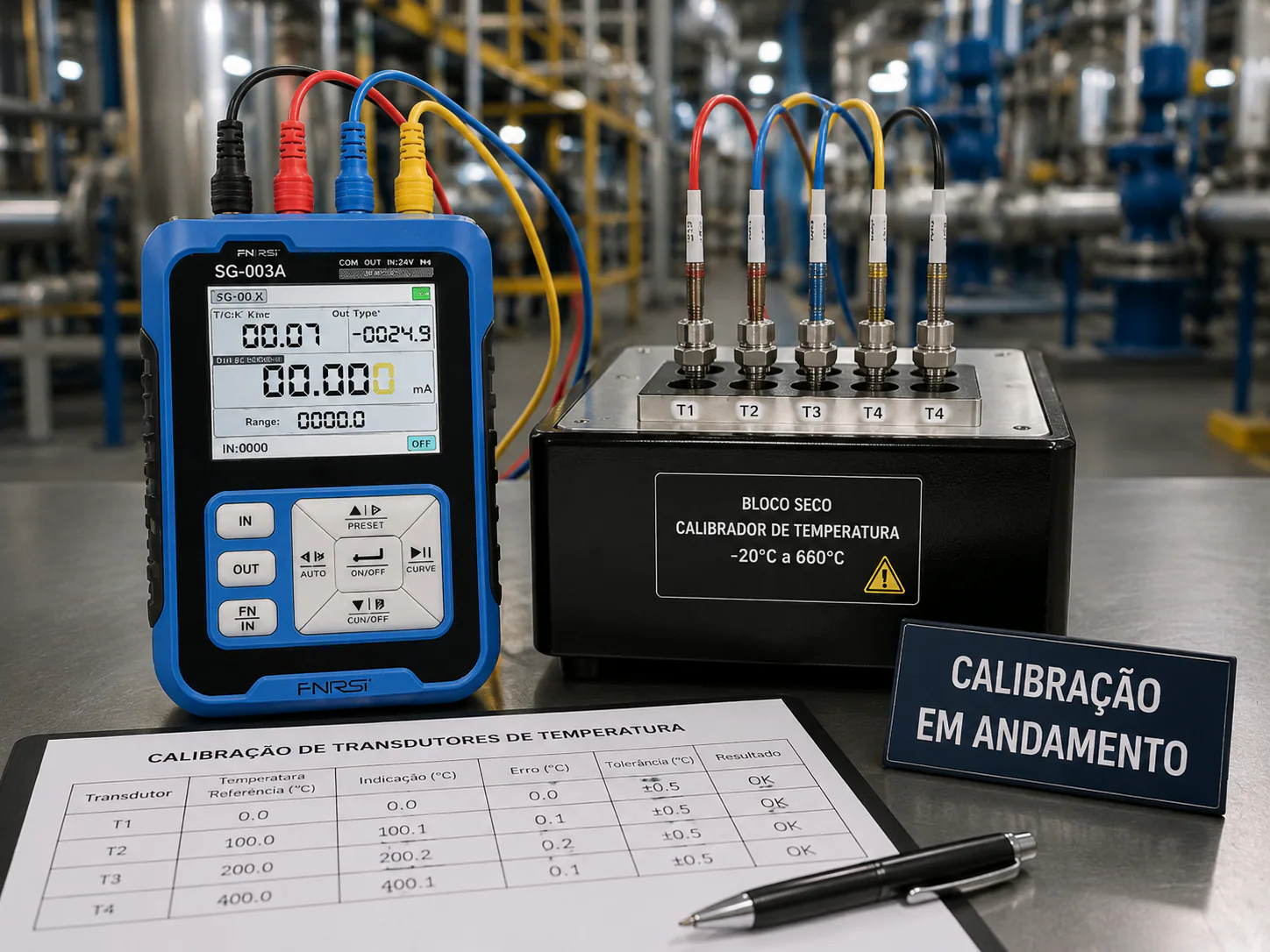 Calibração de transdutores de temperatura em bloco seco